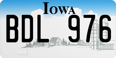 IA license plate BDL976