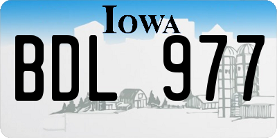 IA license plate BDL977