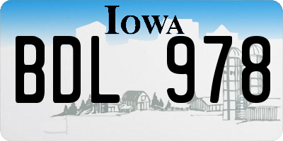 IA license plate BDL978