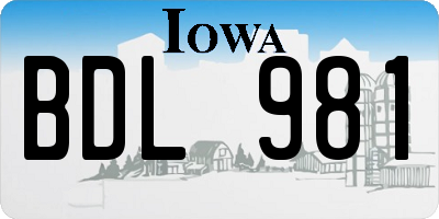 IA license plate BDL981