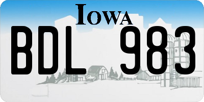 IA license plate BDL983