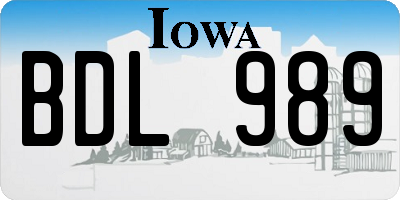 IA license plate BDL989