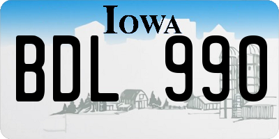 IA license plate BDL990