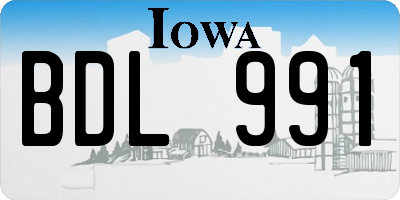 IA license plate BDL991
