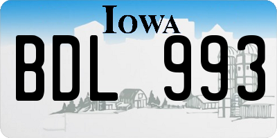 IA license plate BDL993