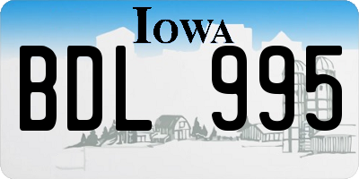 IA license plate BDL995
