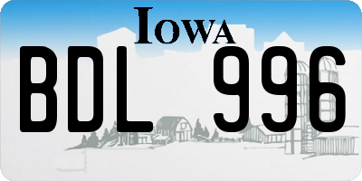 IA license plate BDL996