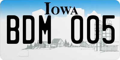 IA license plate BDM005