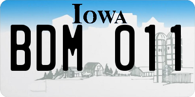 IA license plate BDM011