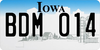 IA license plate BDM014