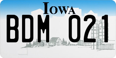 IA license plate BDM021