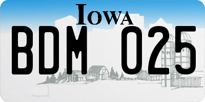 IA license plate BDM025