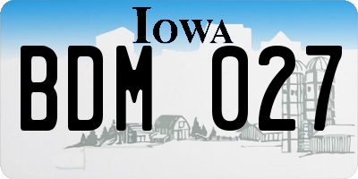 IA license plate BDM027