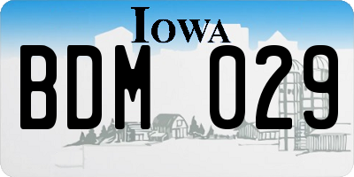 IA license plate BDM029