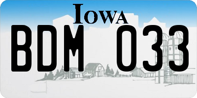 IA license plate BDM033
