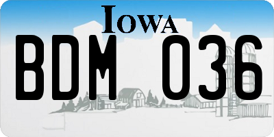 IA license plate BDM036
