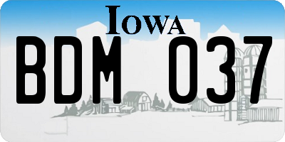 IA license plate BDM037
