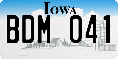 IA license plate BDM041