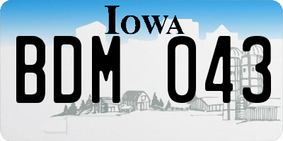 IA license plate BDM043