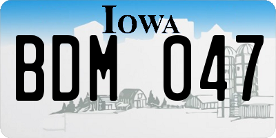 IA license plate BDM047