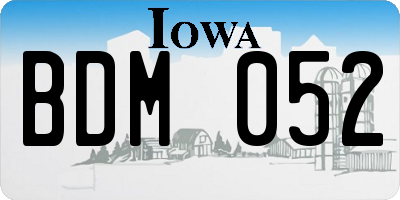 IA license plate BDM052