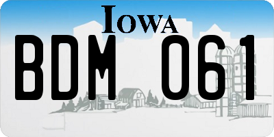 IA license plate BDM061