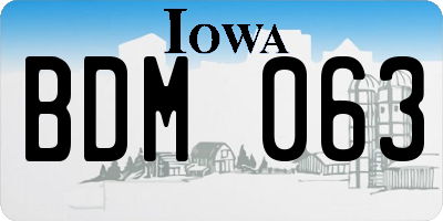 IA license plate BDM063