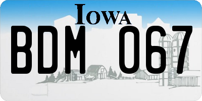 IA license plate BDM067