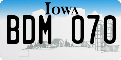 IA license plate BDM070