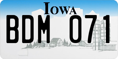 IA license plate BDM071