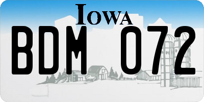 IA license plate BDM072