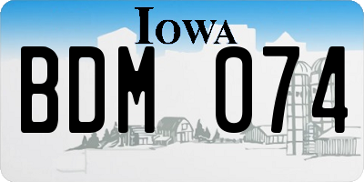 IA license plate BDM074