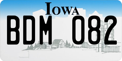 IA license plate BDM082