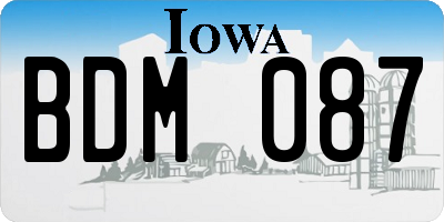 IA license plate BDM087