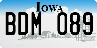 IA license plate BDM089