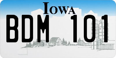 IA license plate BDM101