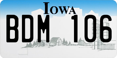 IA license plate BDM106