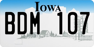 IA license plate BDM107