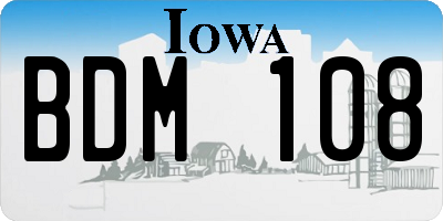 IA license plate BDM108