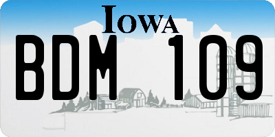 IA license plate BDM109