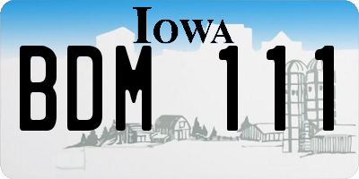 IA license plate BDM111