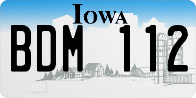 IA license plate BDM112