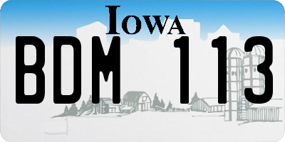 IA license plate BDM113