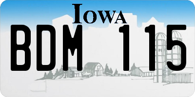 IA license plate BDM115