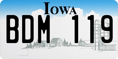 IA license plate BDM119