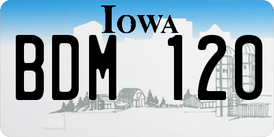 IA license plate BDM120