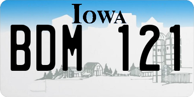 IA license plate BDM121