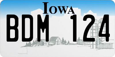 IA license plate BDM124