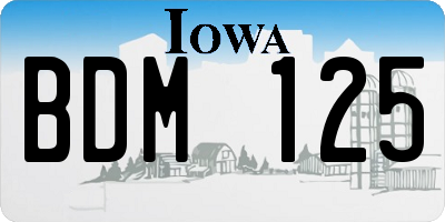 IA license plate BDM125