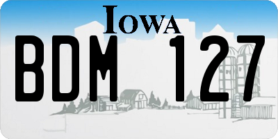 IA license plate BDM127